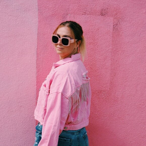 The "Jolene" Rhinestone Denim Jacket - Picture 2 of 5